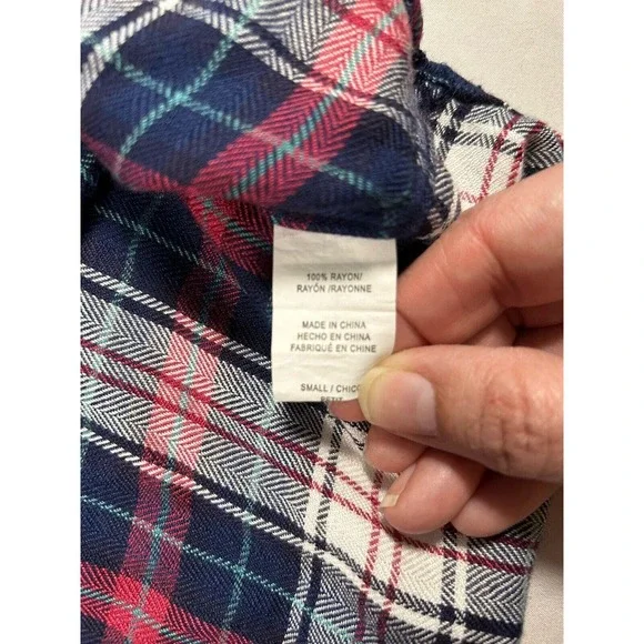 Rails Women’s Red Blue Plaid Slouch Style Button Shirt Size Small - Picture 4 of 8